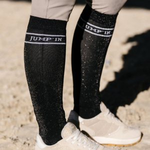 Meias de equitação lurex preto